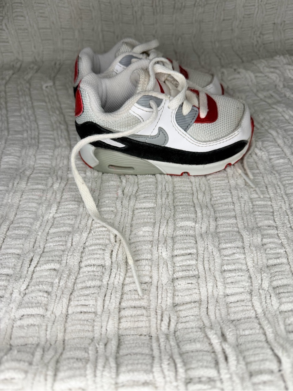 Nike Kids White, Red & Black Athletic Sneakers